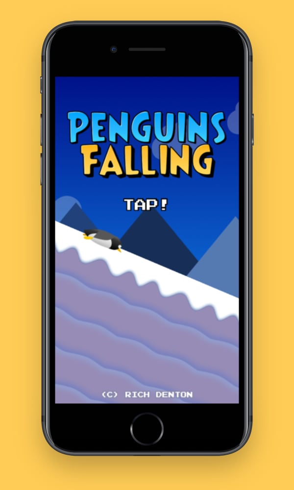 Screenshot of the game Penguins Falling
